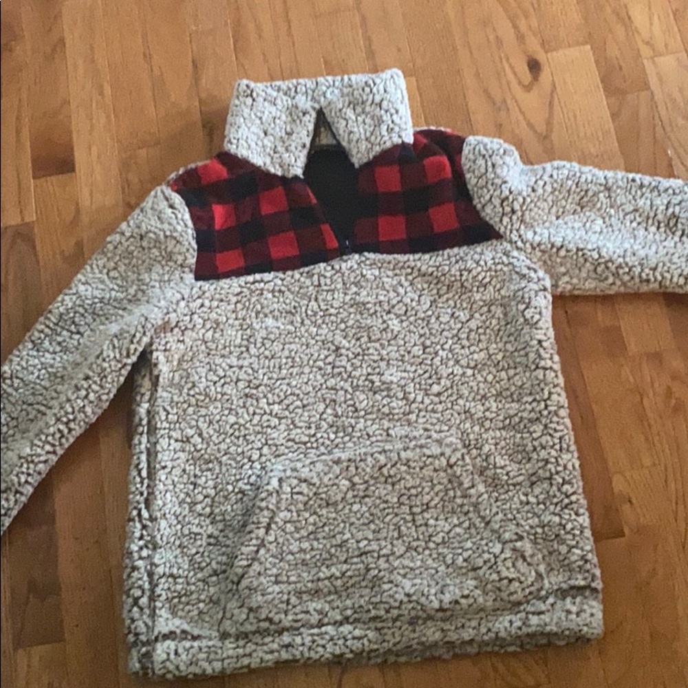 Plaid Sherpa sweatshirt
